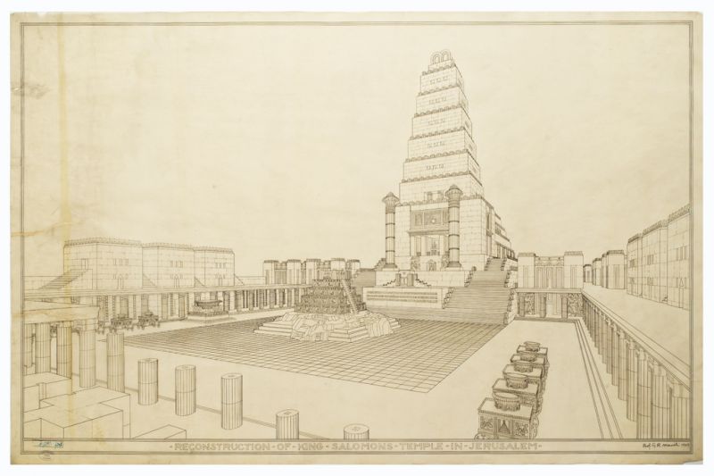 Rajzok - A jeruzsálemi Salamon-templom rekonstrukciós rajzai, Maróti Géza, 1925-1930