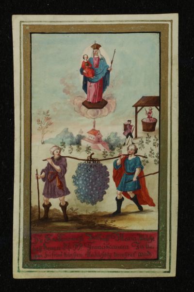 Szentkép - a Maria Welch-i kegyszobor és kápolna a kánaáni szőlőfürttel, 18. század, Ausztria