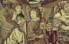 Jézus születése, részlet, brüsszeli kárpit, 1507 után