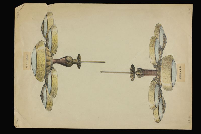 Terv – csillár, 1920-as 30-as évek, Lőrincz Géza, Bronz- és csillár árugyár Kissling Rudolf és Fia Rt.