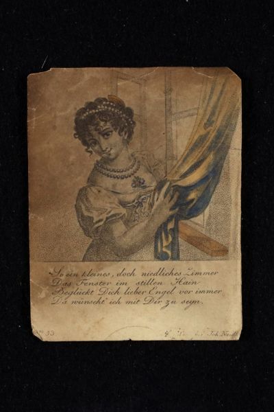 Üdvözlőkártya, Johann Josef Neidl, 1820-1830, Bécs 