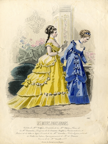 Divatkép a „La toilette de Paris” sorozatból, 1865.