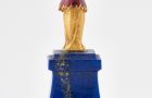 Arany kisplasztika - angyal lapis lazuli talapzaton, Egger Henrik műhelye, 19. század vége, Budapest