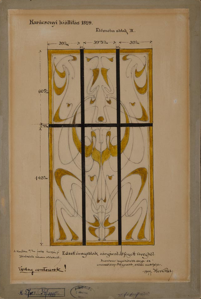 Horti Pál üvegablak-terve, 1899, ltsz. KRTF 34